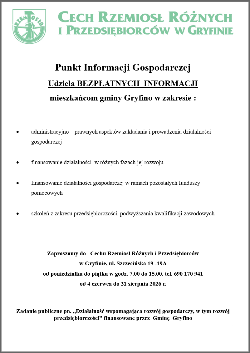 Plakat wdg - Punkt Informacji Gospodsrczej